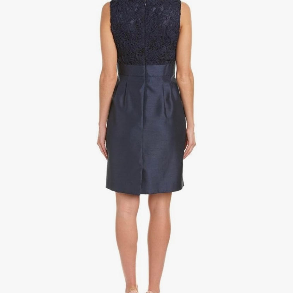Tahari Scoop Neck Embroidered Sheath Dress - Picture 2 of 8